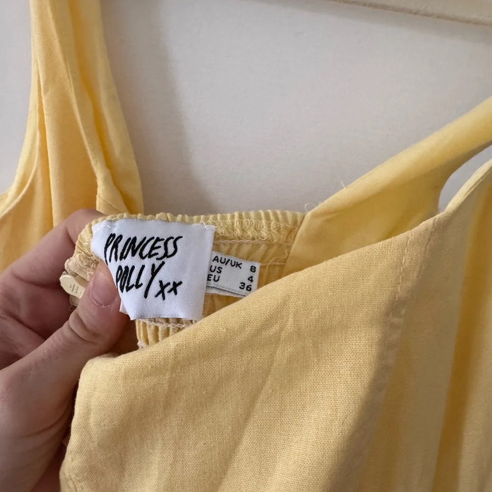 Yellow Bubble Hem Mini Dress - Picture 6 of 6